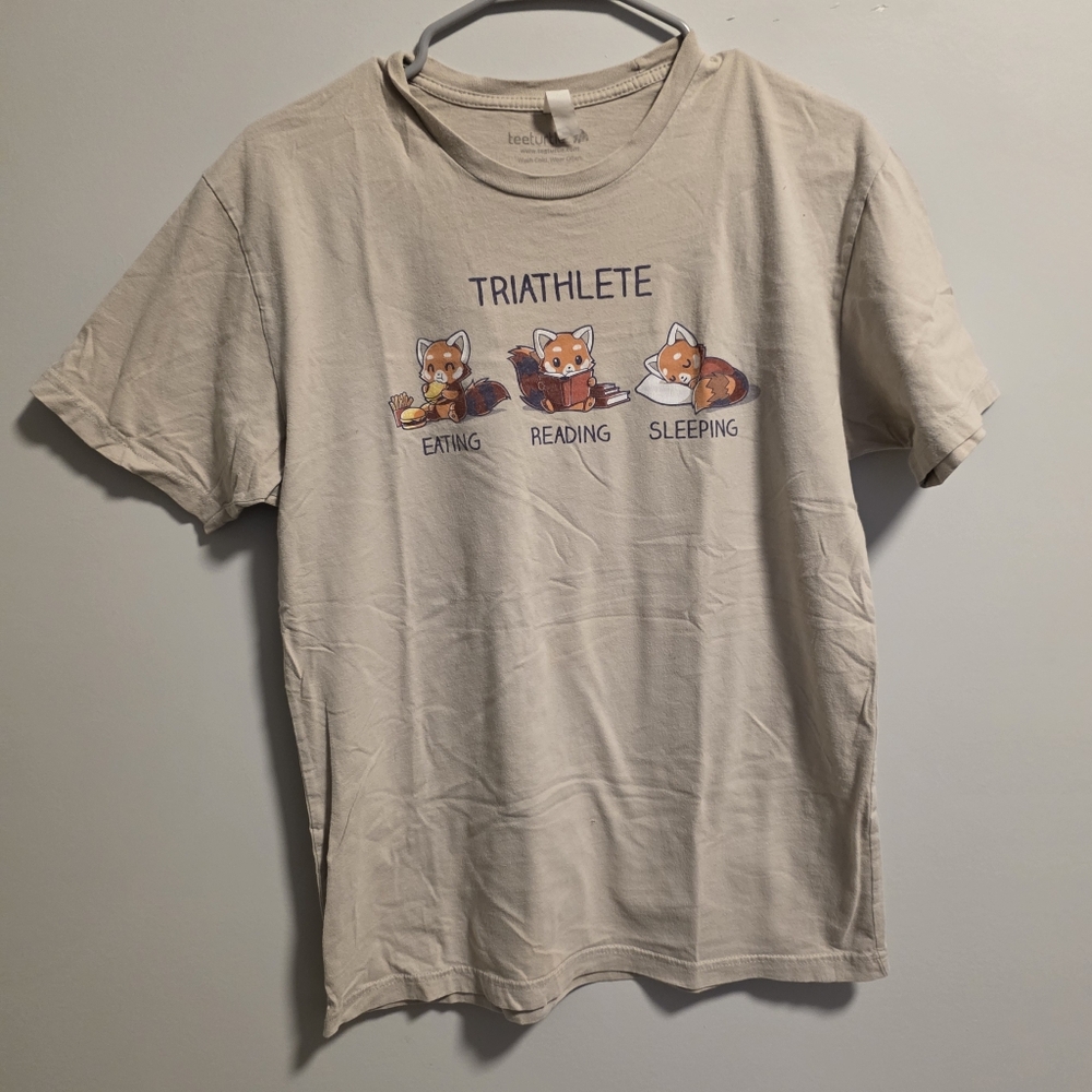 Triathlete Funny Graphic Beige T-Shirt